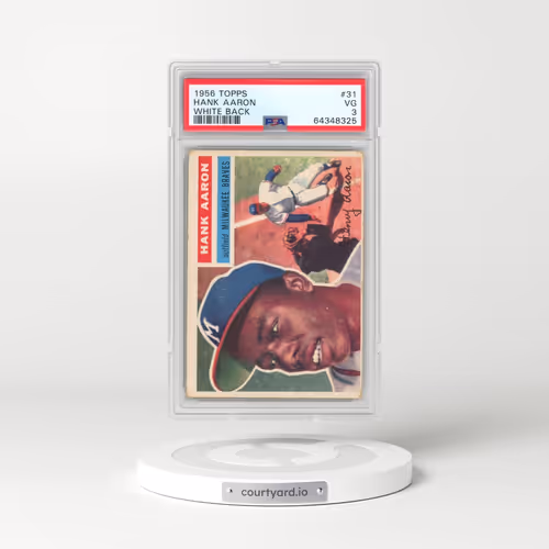 1956 Topps #31 Hank Aaron - White Back (PSA 3 VG)