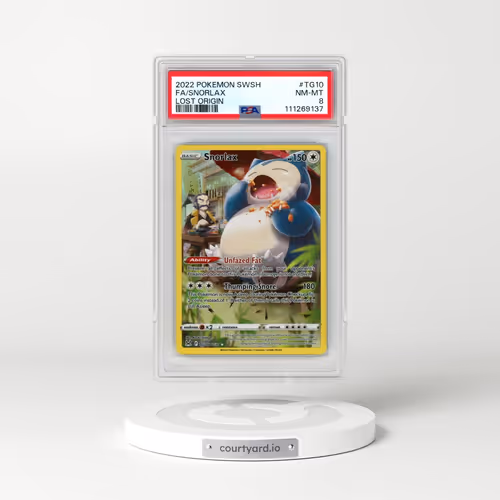 2022 Pokémon Sword & Shield Lost Origin #TG10 Snorlax - Full Art (PSA 8 NM-MT)