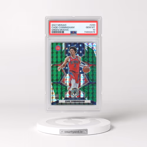 2021 Panini Mosaic #260 Cade Cunningham - Green Mosaic (PSA 10 GEM MINT)