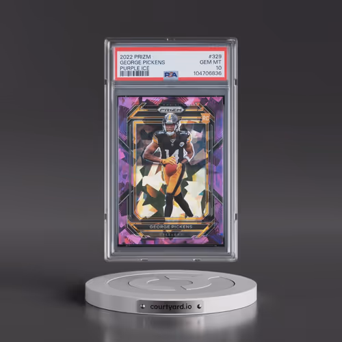 2022 Panini Prizm #329 George Pickens - Purple Ice (PSA 10 GEM MINT)