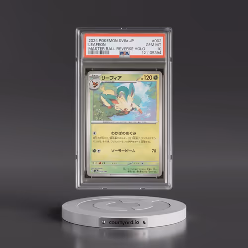 2024 Pokémon Sv8a-Terastal Fest EX #002 Leafeon - Reverse Holo Master Ball (PSA 10 GEM MINT)
