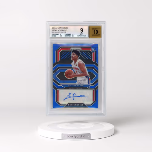2020 Panini Prizm Rookie Penmanship #RPKHY Killian Hayes - Blue Wave Prizm (BGS 9 MINT)