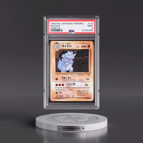 1998 Pokémon Vending #112 Rhydon - Series III (PSA 9 MINT)