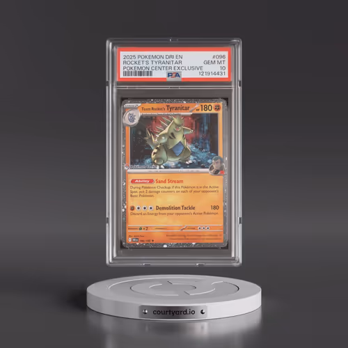 2025 Pokémon Dri EN-Destined Rivals #096 Team Rocket's Tyranitar - Pokemon Center Exclusive (PSA 10