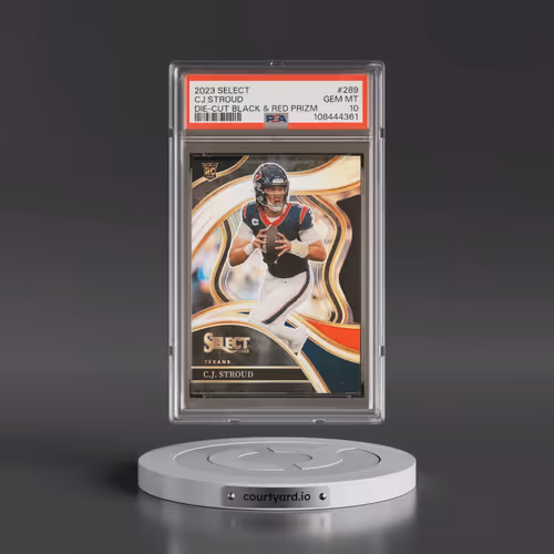 2023 Panini Select #289 CJ Stroud - Die-Cut Black & Red Prizm (PSA 10 GEM MINT)