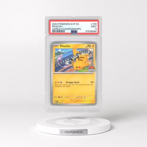 2024 Pokémon Svp EN-SV Black Star Promo #190 Pikachu - World Championships (PSA 9 MINT)
