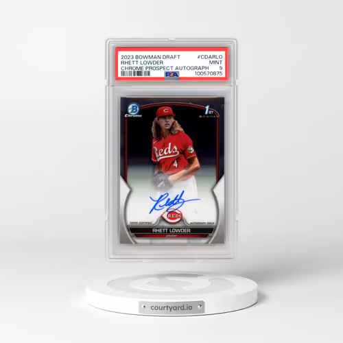 2023 Bowman Draft Chrome Prospect Autograph #CDARLO Rhett Lowder (PSA 9 MINT)