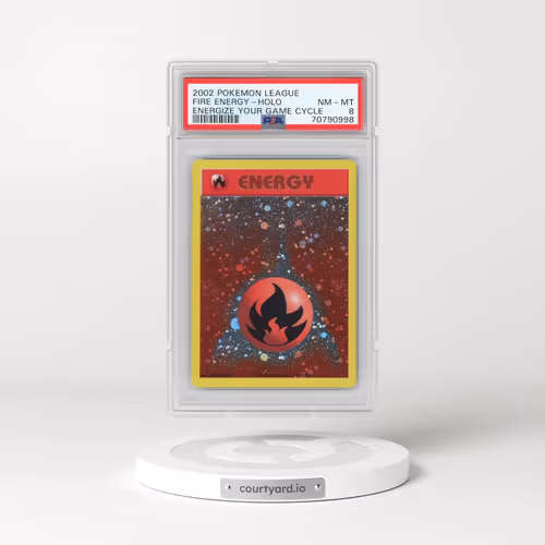 2002 Pokémon League Energize Your Game Cycle Fire Energy - Holo (PSA 8 NM-MT)