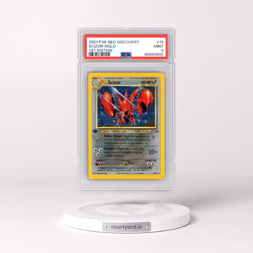 2001 Pokémon Neo Discovery #10 Scizor - 1st Edition Holo (PSA 9 MINT)