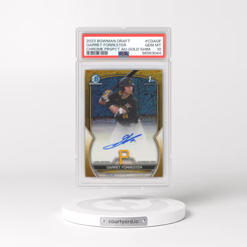 2023 Bowman Draft Chrome Prospect Autograph #CDAGF Garret Forrester - Gold Shimmer (PSA 10 GEM MINT)