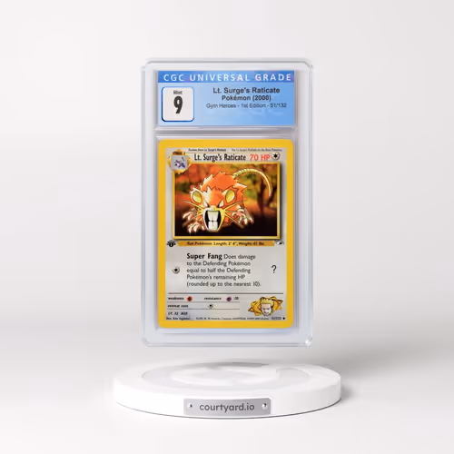 2000 Gym Heroes #51/132 Lt. Surge's Raticate - 1st Edition 1st Edition (CGC 9 MINT)