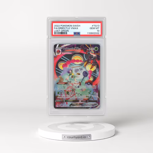 2022 Pokémon Sword & Shield Lost Origin #TG13 Orbeetle Vmax - Full Art (PSA 10 GEM MINT)