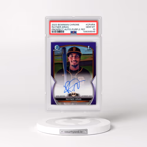 2023 Bowman Chrome Prospect Autographs #CPARA Rayner Arias - Purple Refractor (PSA 10 GEM MINT)