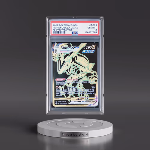 2022 Pokémon Sword & Shield Silver Tempest #TG29 Rayquaza Vmax - Full Art (PSA 10 GEM MINT)
