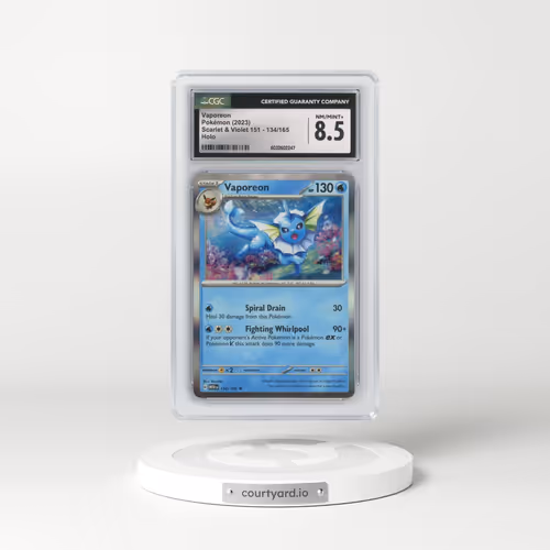2023 Scarlet & Violet 151 - MEW EN #134/165 Vaporeon - Holo (CGC 8.5 NM-MT+)