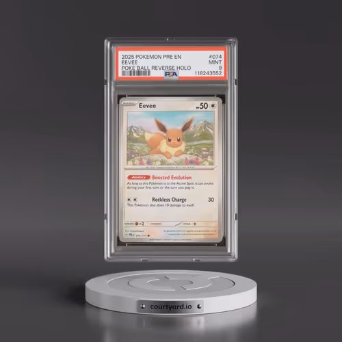 2025 Pokémon Pre EN-Prismatic Evolutions #074 Eevee - Reverse Holo Poke Ball (PSA 9 MINT)