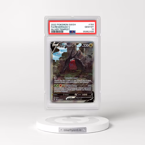 2022 Pokémon Sword & Shield Silver Tempest #184 Regidrago V - Holo Full Art (PSA 10 GEM MINT)