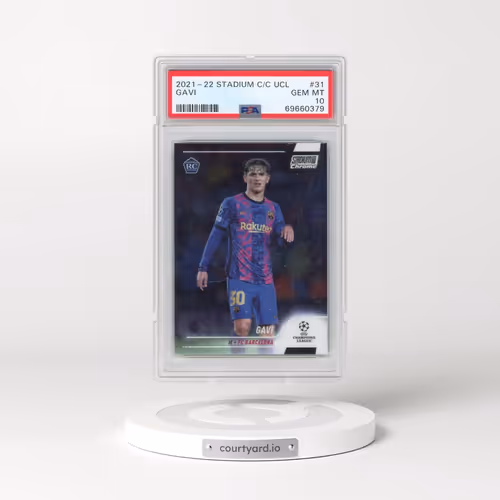 2021-22 Topps Stadium Club Chrome UEFA Champions League #31 Gavi (PSA 10 GEM MINT)