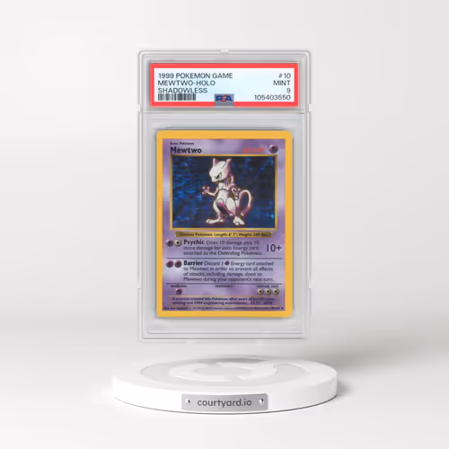 1999 Pokémon Game #10 Mewtwo - Holo Shadowless (PSA 9 MINT)