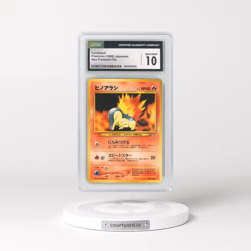 1999 Japanese Neo Premium File Cyndaquil - No Rarity Symbol (CGC 10 GEM MINT)