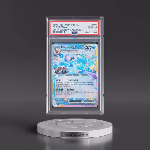 2025 Pokémon Pre EN-Prismatic Evolutions #026 Glaceon EX - Holo Surprise Box Exclusive (PSA 10 GEM M
