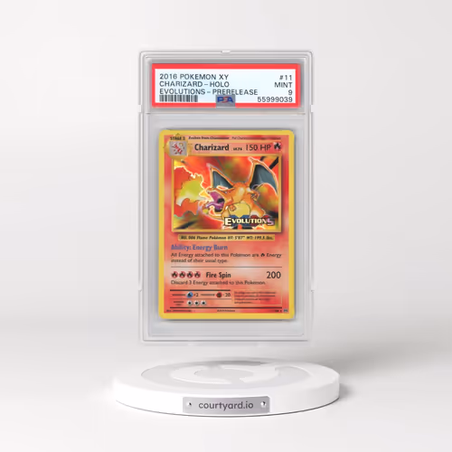 2016 Pokémon XY Evolutions #11 Charizard - Holo Prerelease (PSA 9 MINT)