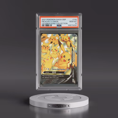 2021 Pokémon Swsh Black Star Promo #142 Pikachu V-Union - Celebrations Collection (PSA 10 GEM MINT)