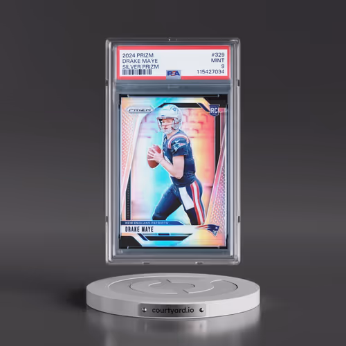 2024 Panini Prizm #329 Drake Maye - Silver Prizm (PSA 9 MINT)