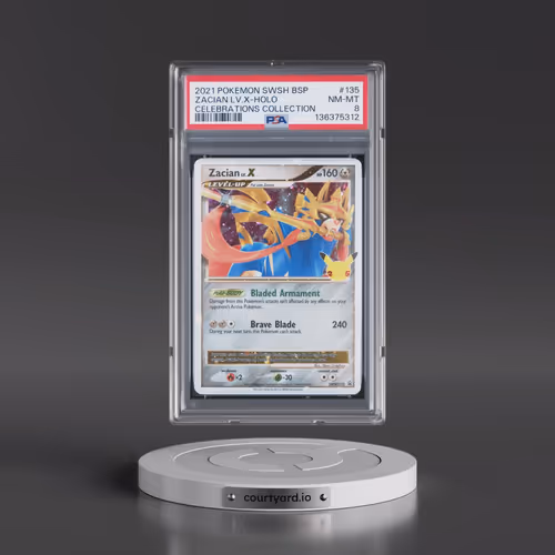 2021 Pokémon Swsh Black Star Promo #135 Zacian LV.X - Holo Celebrations Collection (PSA 8 NM-MT)