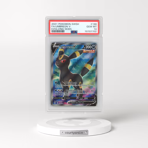 2021 Pokémon Sword & Shield Evolving Skies #188 Umbreon V - Holo Full Art (PSA 10 GEM MINT)