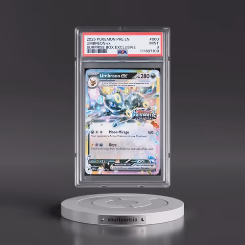 2025 Pokémon Pre EN-Prismatic Evolutions #060 Umbreon EX - Holo Surprise Box Exclusive (PSA 9 MINT)