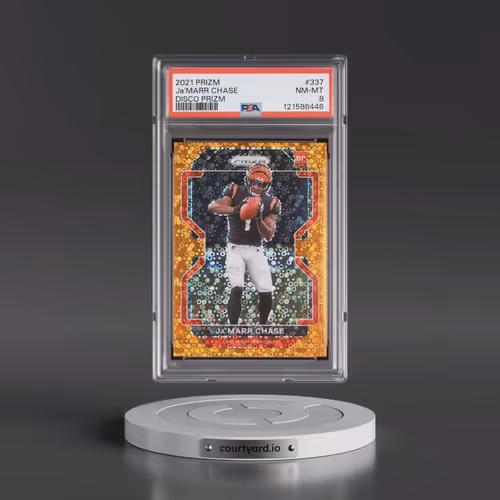 2021 Panini Prizm #337 JA'Marr Chase - Disco Prizm (PSA 8 NM-MT)