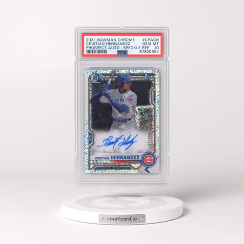 2021 Bowman Chrome Prospect Autographs #CPACH Cristian Hernandez - Speckle Refractor (PSA 10 GEM MIN