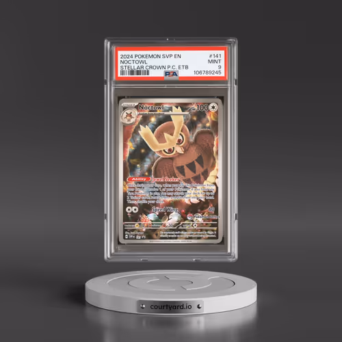 2024 Pokémon Svp EN-SV Black Star Promo #141 Noctowl - Stellar Crown Pokemon Center Elite Trainer Box (PSA 9 MINT)