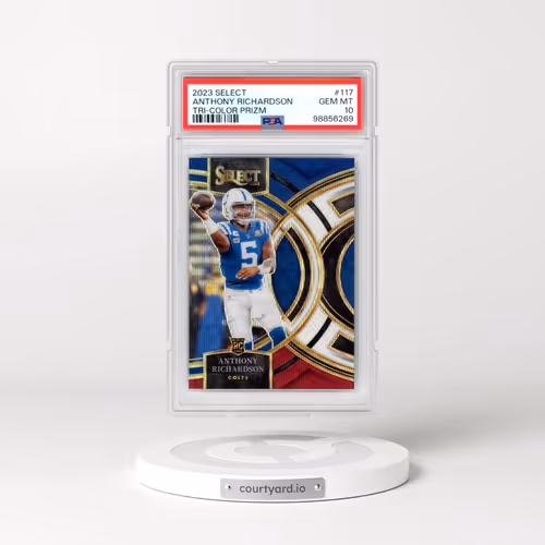 2023 Panini Select #117 Anthony Richardson - Tri-Color Prizm (PSA 10 GEM MINT)