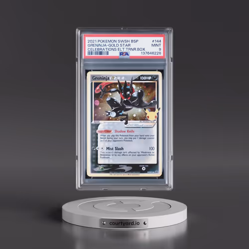2021 Pokémon Swsh Black Star Promo #144 Greninja-Gold Star - Celebrations Elite Trainer Box (PSA 9 M