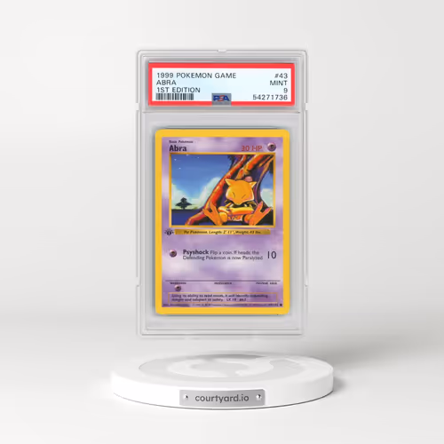1999 Pokémon Game #43 Abra - 1st Edition (PSA 9 MINT)