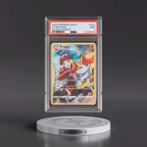 2022 Pokémon Sword & Shield Silver Tempest #TG01 Braixen - Full Art (PSA 9 MINT)