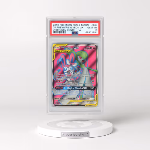 2019 Pokémon Sun & Moon Unbroken Bonds #204 Gardevoir & Sylveon GX - Holo Full Art (PSA 10 GEM MINT)