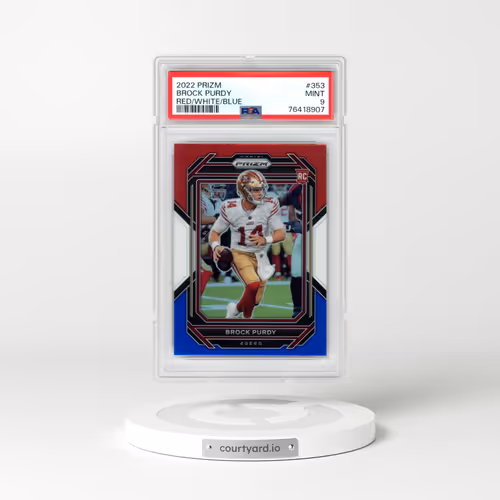 2022 Panini Prizm #353 Brock Purdy - Red/White/Blue (PSA 9 MINT)
