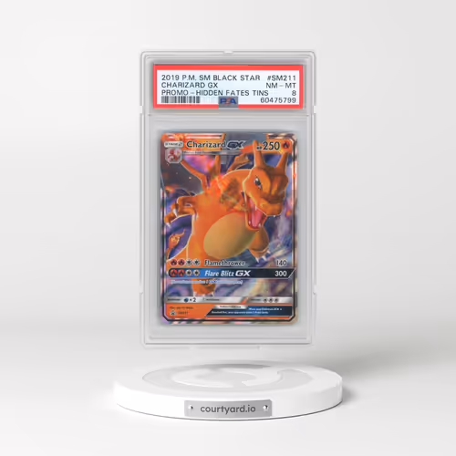 2019 Pokémon SM Black Star Promo #SM211 Charizard GX - Holo Hidden Fates Tins (PSA 8 NM-MT)