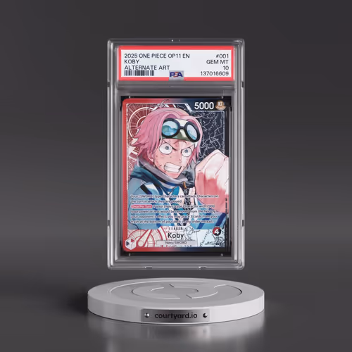 2025 One Piece OP11-A Fist of Divine Speed #001 Koby - Alternate Art (PSA 10 GEM MINT)