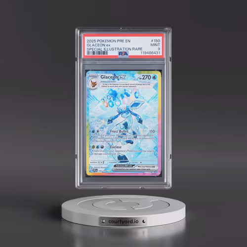 2025 Pokémon Pre EN-Prismatic Evolutions #150 Glaceon EX - Holo Special Illustration Rare (PSA 9 MIN