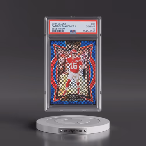 2024 Panini Select #33 Patrick Mahomes II - Blue Prizm (PSA 10 GEM MINT)