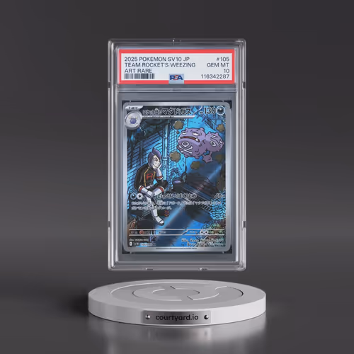 2025 Pokémon SV10-Glory of Team Rocket #105 Team Rocket's Weezing - Art Rare (PSA 10 GEM MINT)