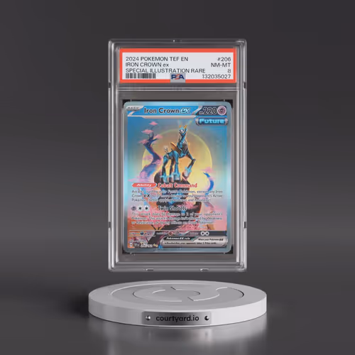 2024 Pokémon Tef EN-Temporal Forces #206 Iron Crown EX - Holo Special Illustration Rare (PSA 8 NM-MT