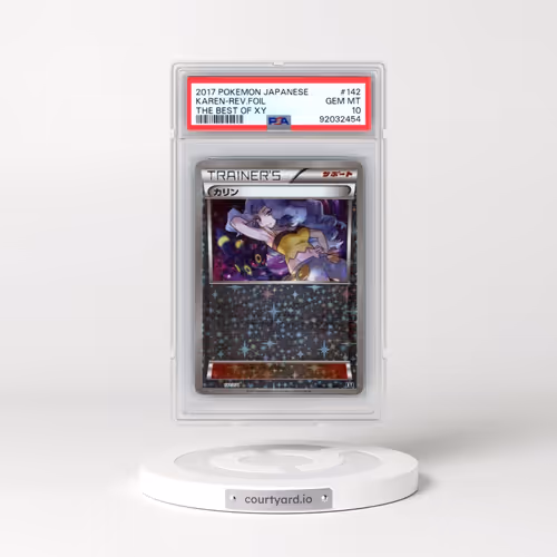 2017 Pokémon the Best of XY #142 Karen - Reverse Foil (PSA 10 GEM MINT)