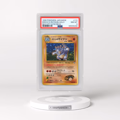 1998 Pokémon Nivi City Gym Deck #112 Brock's Rhydon - Holo (PSA 8 NM-MT)
