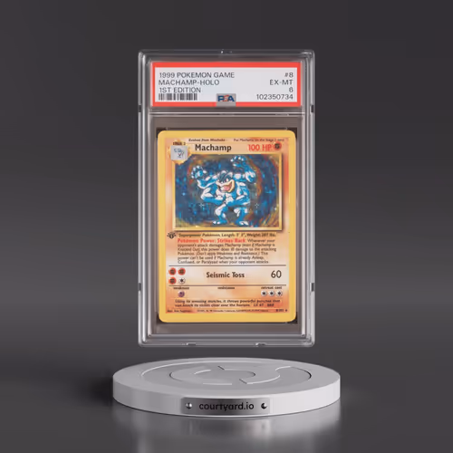 1999 Pokémon Game #8 Machamp - 1st Edition Holo (PSA 6 EX-MT)
