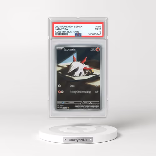 2024 Pokémon Ssp EN-Surging Sparks #196 Larvesta - Illustration Rare (PSA 9 MINT)